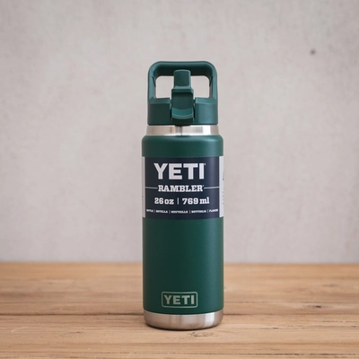 YETI Rambler 26 Oz Straw Bottle - Black Forest Green - image 2