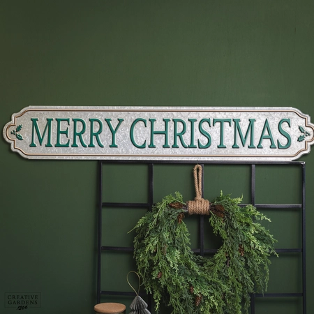 108cm Green Merry Christmas Metal Sign