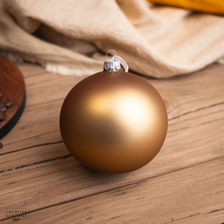 10cm Pecan Brown Matt Glass Bauble