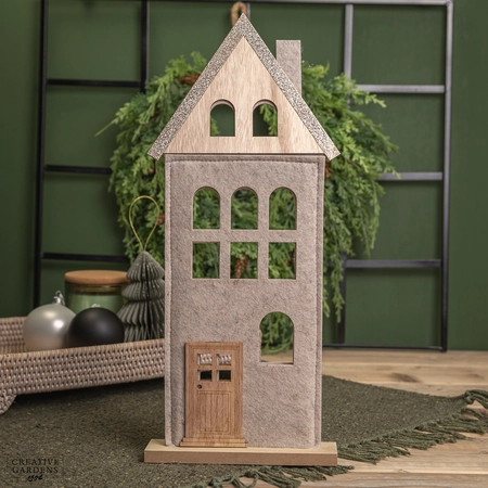 45cm Grey Wash Wooden Nordic House - image 1