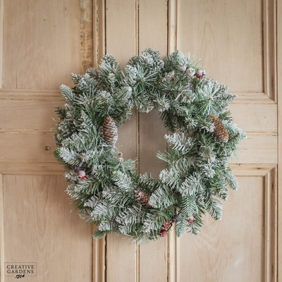 50cm Windham Frosted Wreath