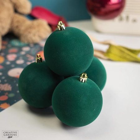 80mm 4pc Dark Green Flock Ball