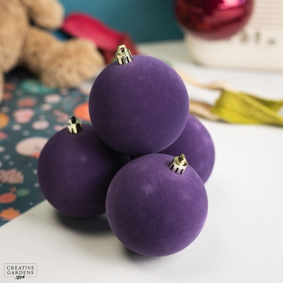 80mm 4pc Plum Flock Balls