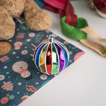 8cm Matt Rainbow Multi Bauble