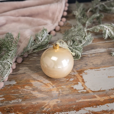 8cm Pearl Enamel Glass Bauble