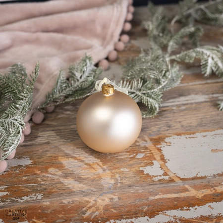 8cm Pearl Matt Glass Bauble