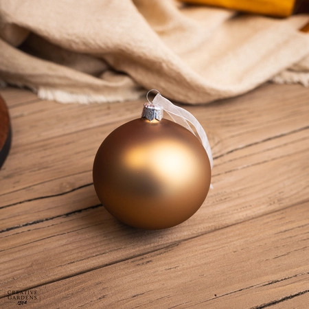 8cm Pecan Brown Matt Glass Bauble