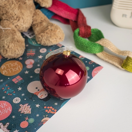 8cm Pomegranate Enamel Glass Bauble