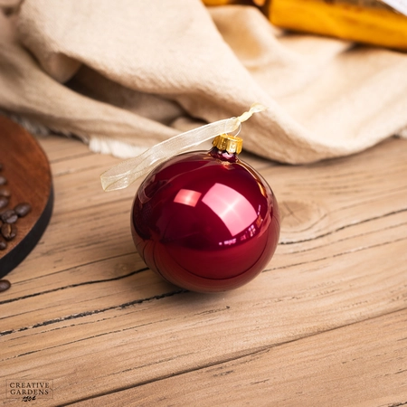 8cm Pomegranate Enamel Glass Bauble