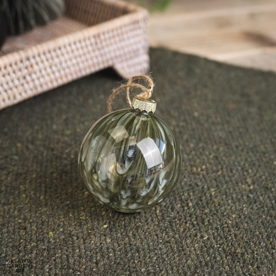 8cm Rosemary Green Glass Bauble