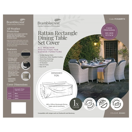 Bramblecrest Rectangular Firepit Table Cover - Khaki - image 5