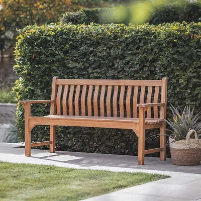 Bramblecrest Teak Straight Back Garden Bench