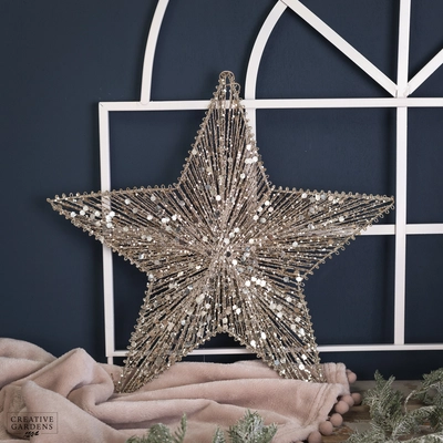 Champagne Gold Spoked Star Decoration - Large