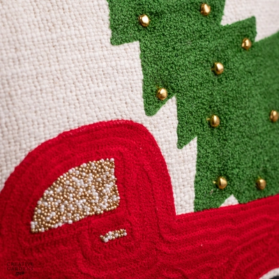 Christmas Cotton Cushion Tree in Jeep - image 3