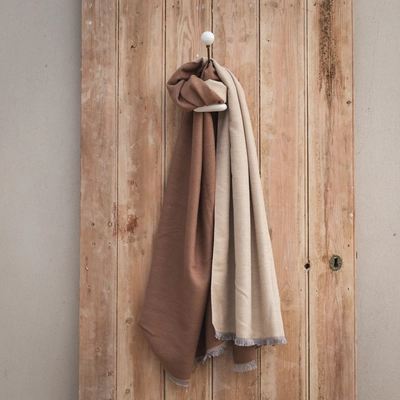 Creative Gardens Delaney Scarf - Coffee & Natural
