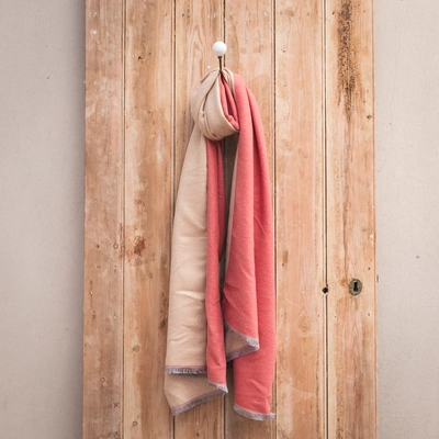 Creative Gardens Delaney Scarf - Natural & Coral