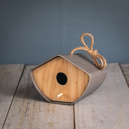 Earthy Japandi Birdhouse - Anthracite Bamboo