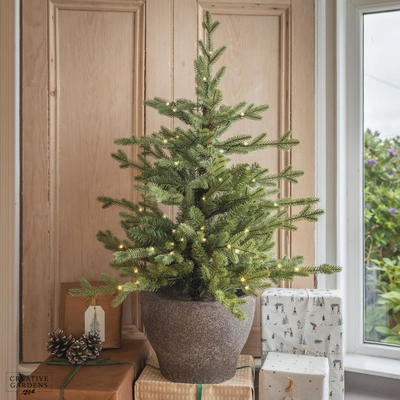 Everlands 3ft Pre-Lit Norway Potted Christmas Tree 60 LED