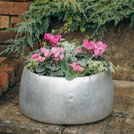 Galvanised Zinc Planter ‘Pinks & Purples’ - image 1