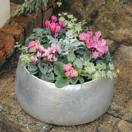 Galvanised Zinc Planter ‘Pinks & Purples’ - image 2