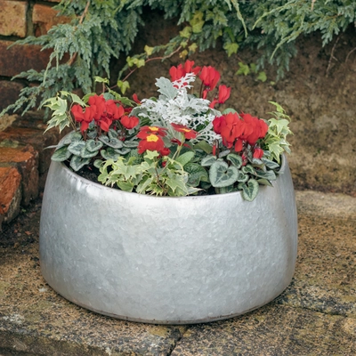 Galvanised Zinc Planter ‘Rich Reds’ - image 1