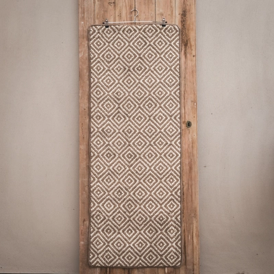 Geo Soft Loop Natural & White Geometric Runner - 150cm x 57cm