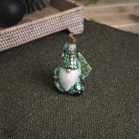 Glass Gonk Santa 10cm