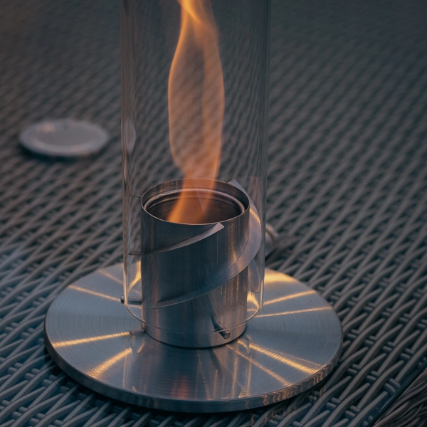 Höfats SPIN 90 Tabletop Fireplace silver – Bright Kitchen