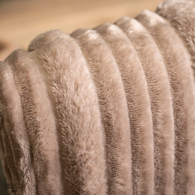 Irregular Stripe Polyester Throw - Taupe - image 2