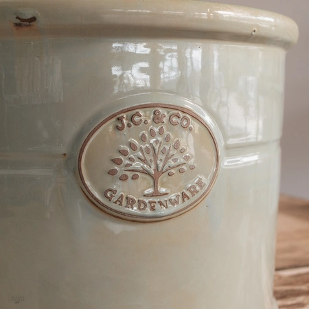 JC & Co Antique Grey Cylinder Glazed Pot 37cm - image 2