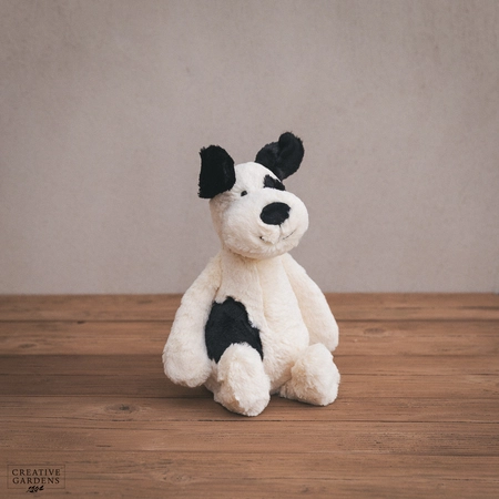 Jelly Cat Bashful Black & Cream Puppy Original - Medium