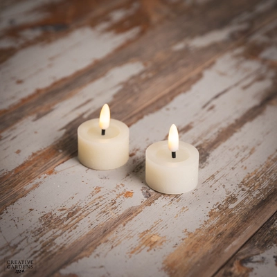 LED Black Tealight 2pk - Cream