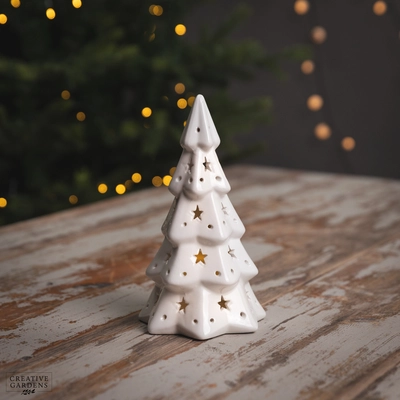 LED Ceramic White Tree 22cm
