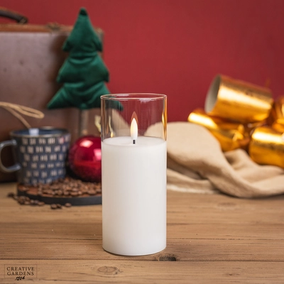 LED Glass Clear Candle 17.5cm - image 1