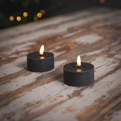 LED Tealight 6cm 2pk - Grey