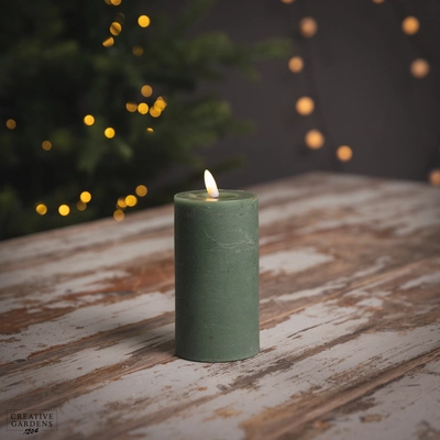 LED Wick Candle 15cm - Green