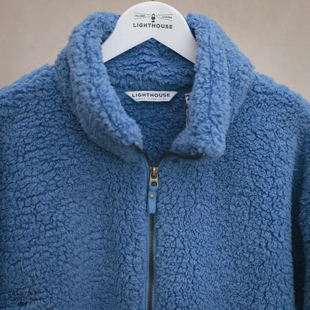 Lighthouse Seashell Fleece (16) - Marine Blue - image 2
