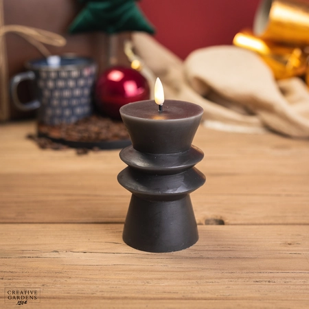 Lumineo 14cm LED Candleholder - Dark Grey - image 1