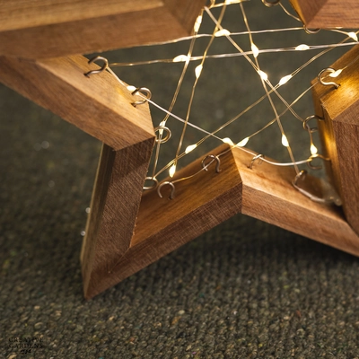 Lumineo Micro LED Natural Wooden Frame Star - image 2