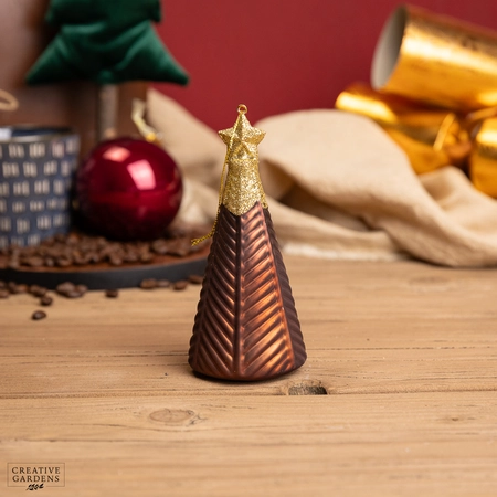 Matt Glass Tree With Star on Top - Espresso