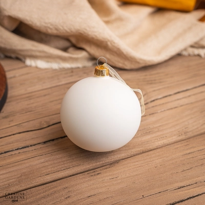 Matt Wool White Glass Bauble