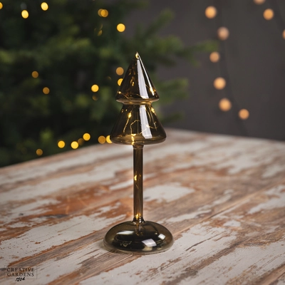 Micro LED Amber Tree Glass 24cm