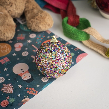 Multicoloured Foam Bauble with Sequins