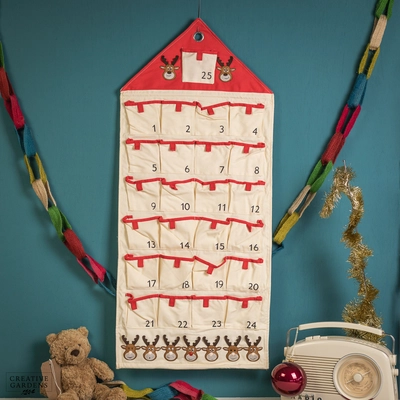 Noma Fabric Reindeer Advent Calender With Berry Lights - image 1