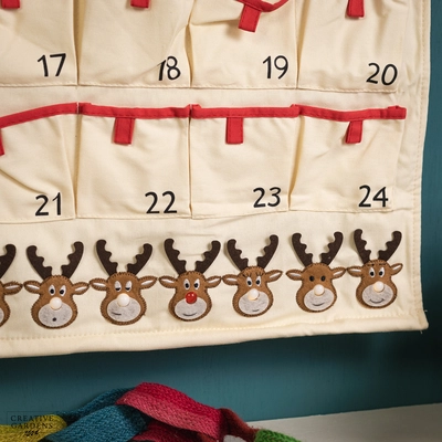 Noma Fabric Reindeer Advent Calender With Berry Lights - image 2