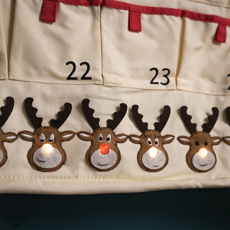 Noma Fabric Reindeer Advent Calender With Berry Lights - image 4