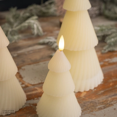 Noma Set Of 3 Christmas Tree Wax Candle Lights - Cream - image 2