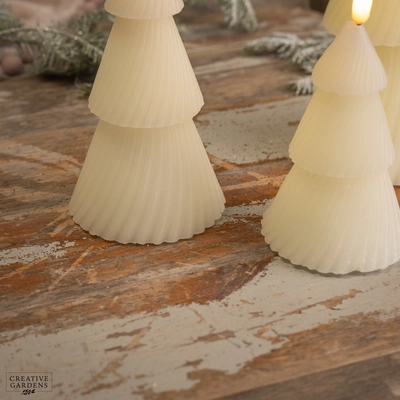 Noma Set Of 3 Christmas Tree Wax Candle Lights - Cream - image 3