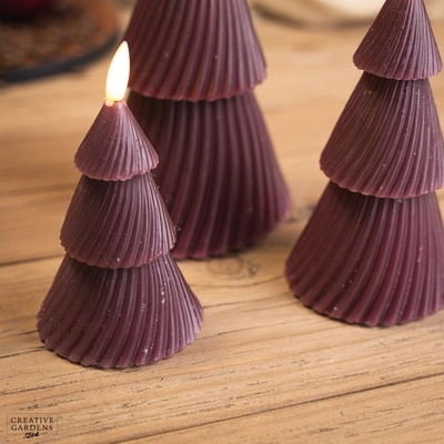 Noma Set Of 3 Christmas Tree Wax Candle Lights - Red - image 2