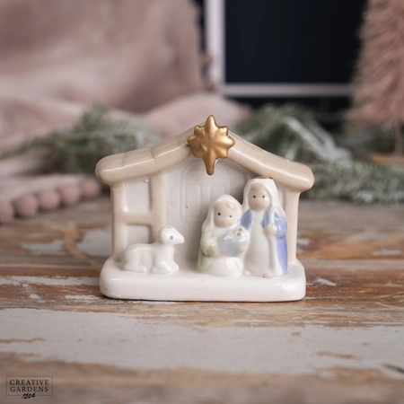 Pastel Ceramic Mini Nativity Ornamant